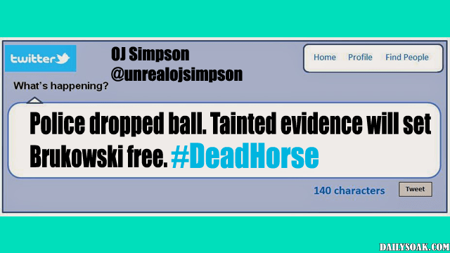 Woman Jailed For Beating A Dead Horse 63 OJ Simpson satire Twitter tweet about a dead horse.