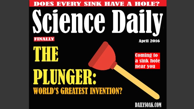 Parody science magazine with a plunger on cover.