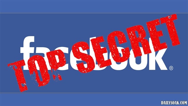Blue Facebook logo with red top secret written across it.