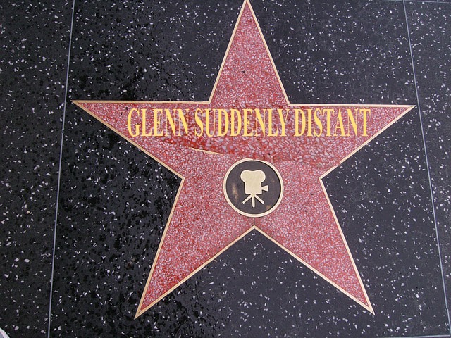 Satire Hollywood Walk of Fame with Glenn Close's name changed.