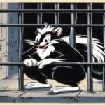 Looney Tunes Pepe Le Pew in jail cell.