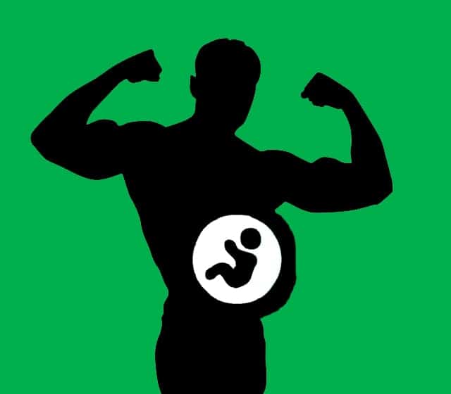 Silhouette of a pregnant man.