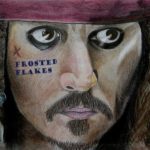 Drawing of Johnny Depp in Pirates Of The Caribbean.
