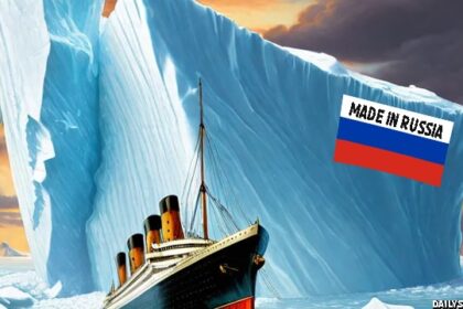 Russian made iceberg sinking the Titanic ship.
