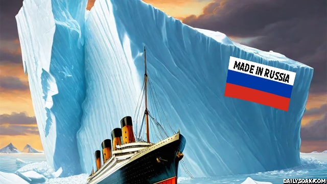 Russian made iceberg sinking the Titanic ship.