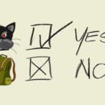 Checklist with yes and no options marked.