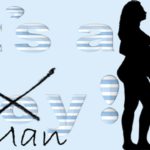 Funny satire of a woman pregnant with full-grown man.