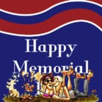 Happy MemorialDay sign in red, white, and blue.