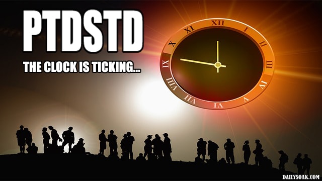 PTSD parody poster.