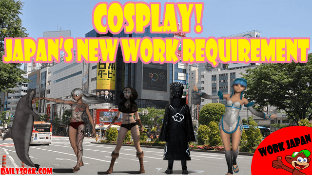 Group of cosplayers walking around the streets of Tokyo, Japan.