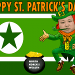 St. Patrick's Day parody with Kim Jong-Un wearing a green leprechaun suit.