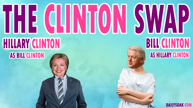 Bill and Hillary Clinton switching their gender roles.