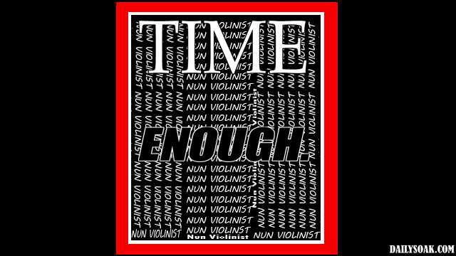 Parody Time magazine cover about gun violence.