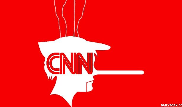 Pinocchio with CNN written on his face for a parody of their retraction..