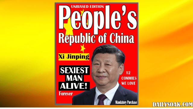 People Sexiest Man Alive fake magazine cover parody with Xi Jinping.