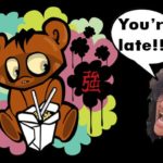 Rashida Tlaib yelling at brown cartoon bear.