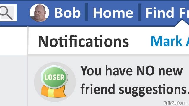 Parody Facebook friends notification page.