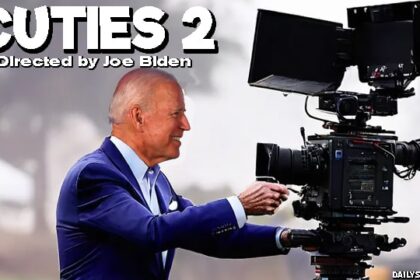 Joe Biden holding a video camera directing a Cuties movie sequel.