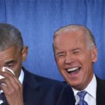 Joe Biden in blue suit hugging a crying Barack Obama.