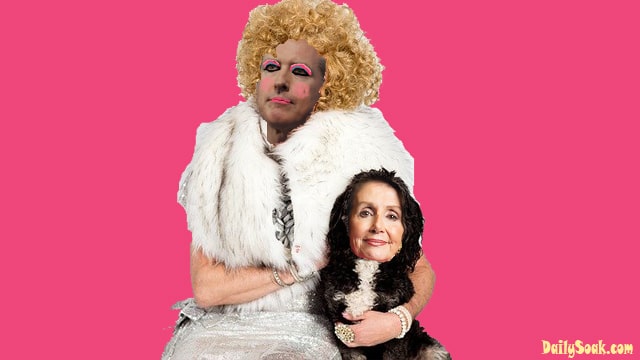Governor Gavin Newsom To Star As Contestant On Next Season's Rupaul's Drag Race 62 Gavin Newsom wearing white dress and blonde wig against pink background.