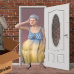 Fat woman in home doorway standing next to FDA medical doctor.