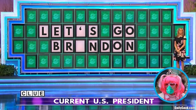 Wheel of Fortune puzzle board with Vanna White.