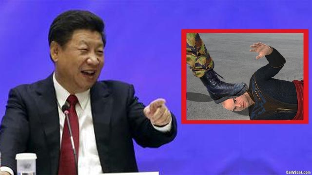 China President Xi Jinping laughing at Ottawa police brutality.