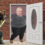 Canadian Ontario Premier Doug Ford standing in doorway of his brick home.