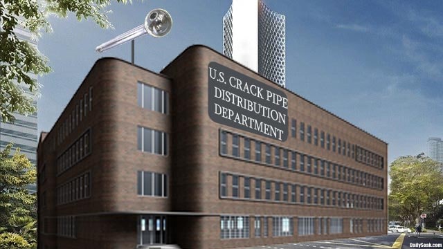 Large government building created under Joe Biden for distributing crack pipes.