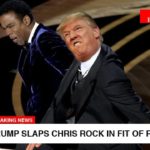 Oscars parody meme showing Donald Trump slapping Chris Rock at the awards show.