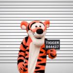 Disney's Tigger the tiger in mugshot photo.