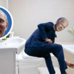 Joe Biden sitting on toilet pooping while Russia President Vladimir Putin laughs.