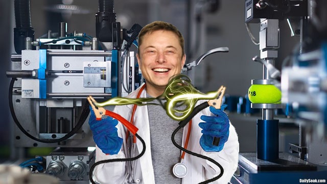 Elon Musk inside Neuralink laboratory.