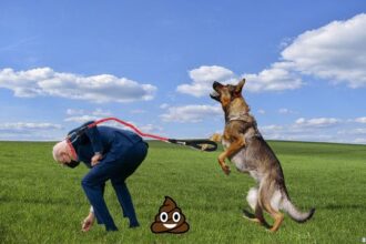 White House dog Commander taking Joe Biden out for a walk.