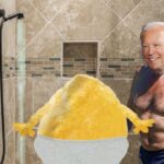 Joe Biden and Corn Pop taking shower together.