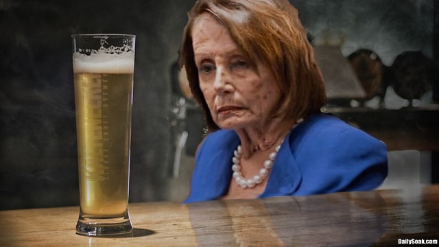 Nancy Pelosi drinking alcohol inside Taiwan bar.