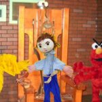 Sesame Street Muppets Big Bird and Elmo.