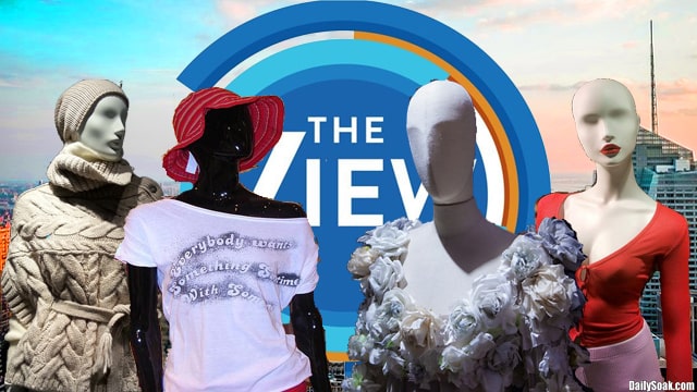 Numerous mannequins on set of TV show The View.