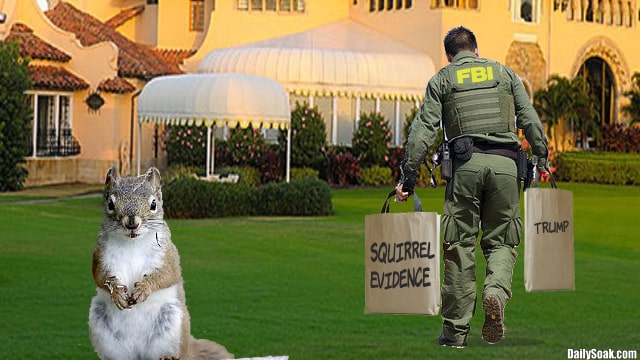 FBI agents carrying evidence on Donald Trump's Mar-a-Lago property.