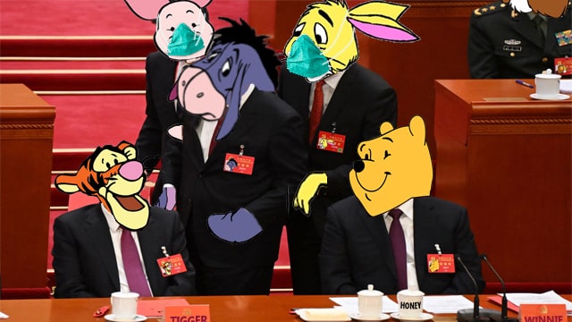 China President Xi parody with Winnie the Pooh and Eeyore