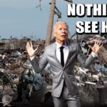 Joe Biden standing near homeless illegal aliens near Texas southern border.