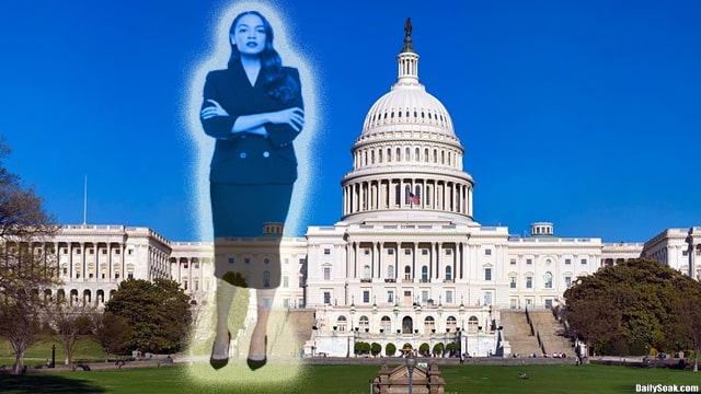 Ghost of AOC floating around Capitol Building on January 6.