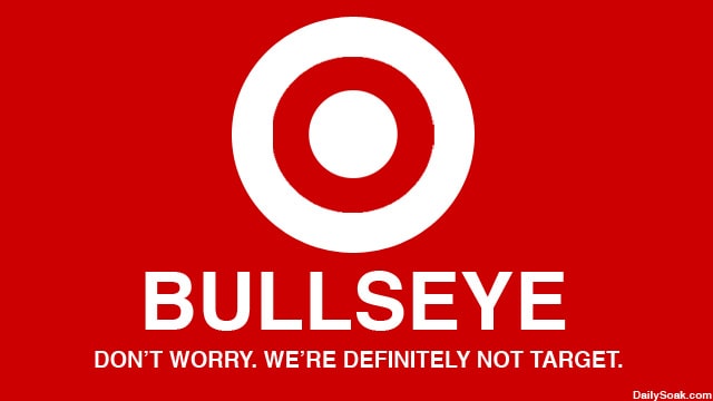 Parody Target logo with red and white bullseye.