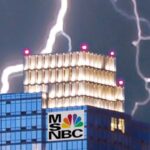 Lightning strikes MSNBC headquarters building in New York.