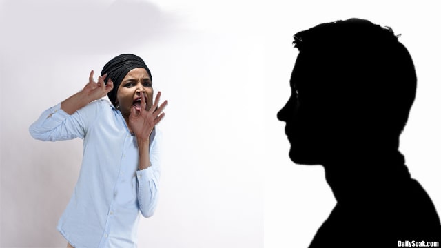 Minnesota Congresswoman Ilhan Omar scared of a white man's shadow.