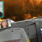 Mark Ruffalo inset over Donald Trump inside of Japanese Kamikaze plane.
