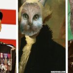 Three cats dressed up as US military leaders for Veteran's Day.