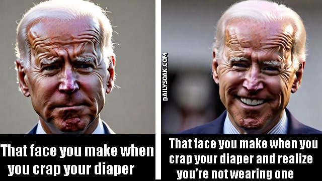 Joe Biden pictures side by side in a meme.