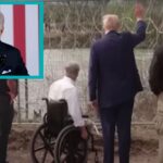 Donald Trump and Joe Biden at southern Texas border watching illegal aliens.