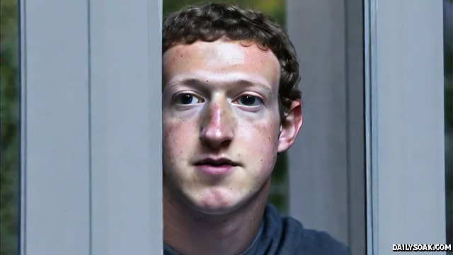 Instagram CEO Mark Zuckerberg staring through a window.